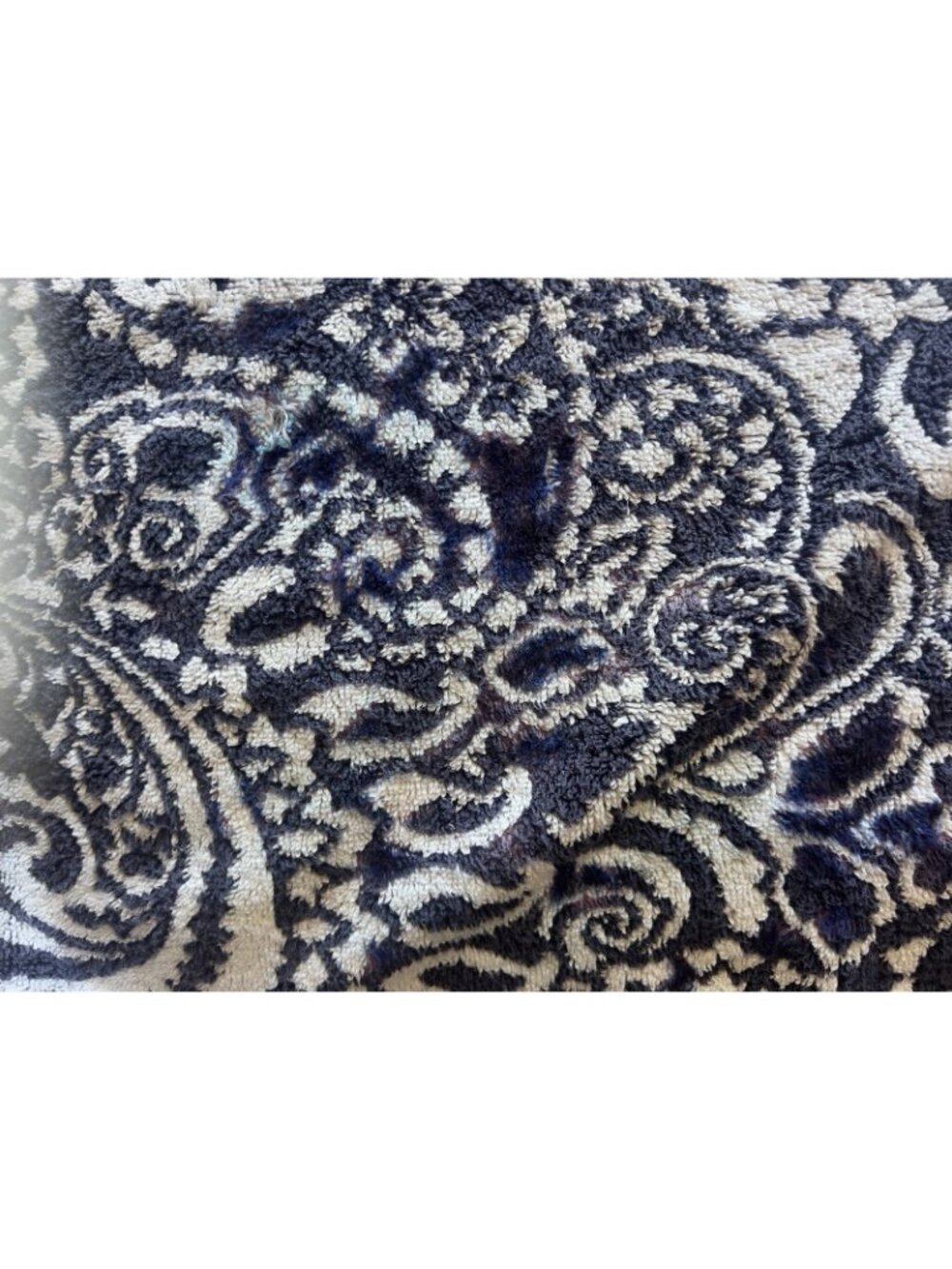 RALPH LAUREN Large Bath Towel 100% Cotton Navy Blue White Paisley 28"W x 54"L - Picture 16 of 16